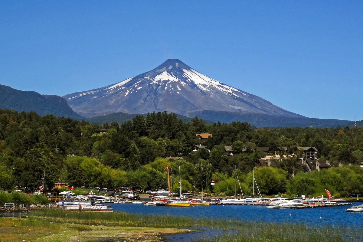 Vulcão Villarrica após a erupção