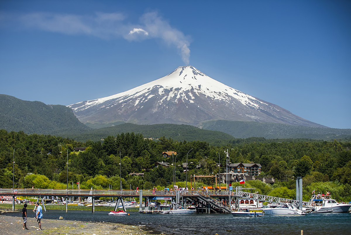Vulcão Villarrica antes da erupção