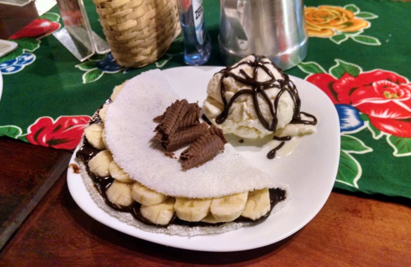 Tapioca de Banana com Chocolate