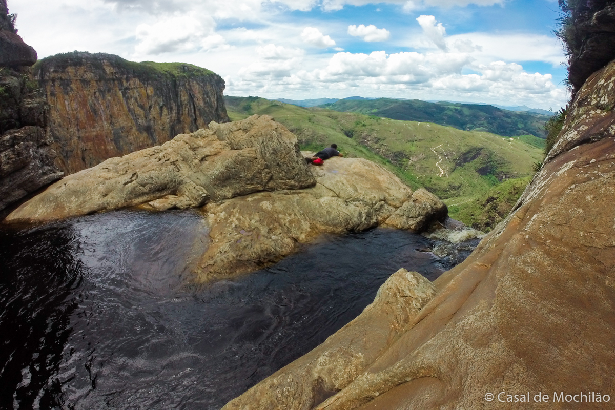 Garganta ou topo da cachoeira do Tabuleiro em Minas Gerais