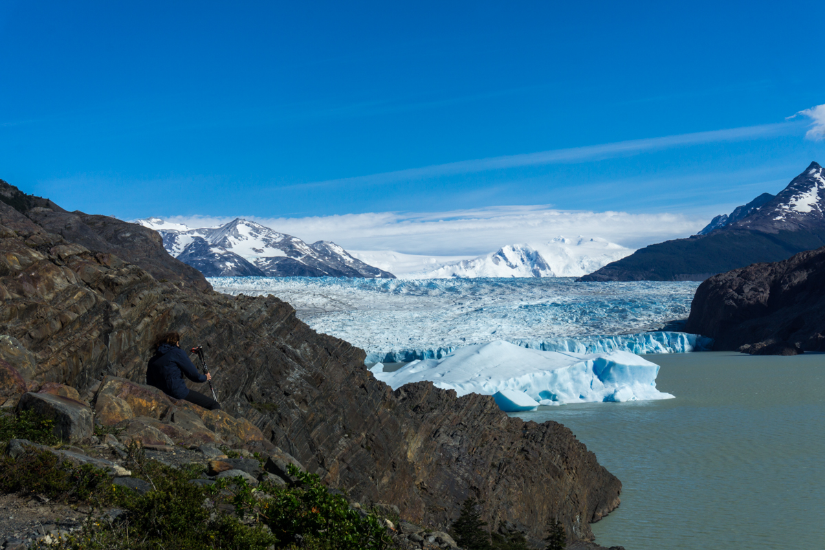Lago e Glaciar Grey em Torres del Paine, Chile